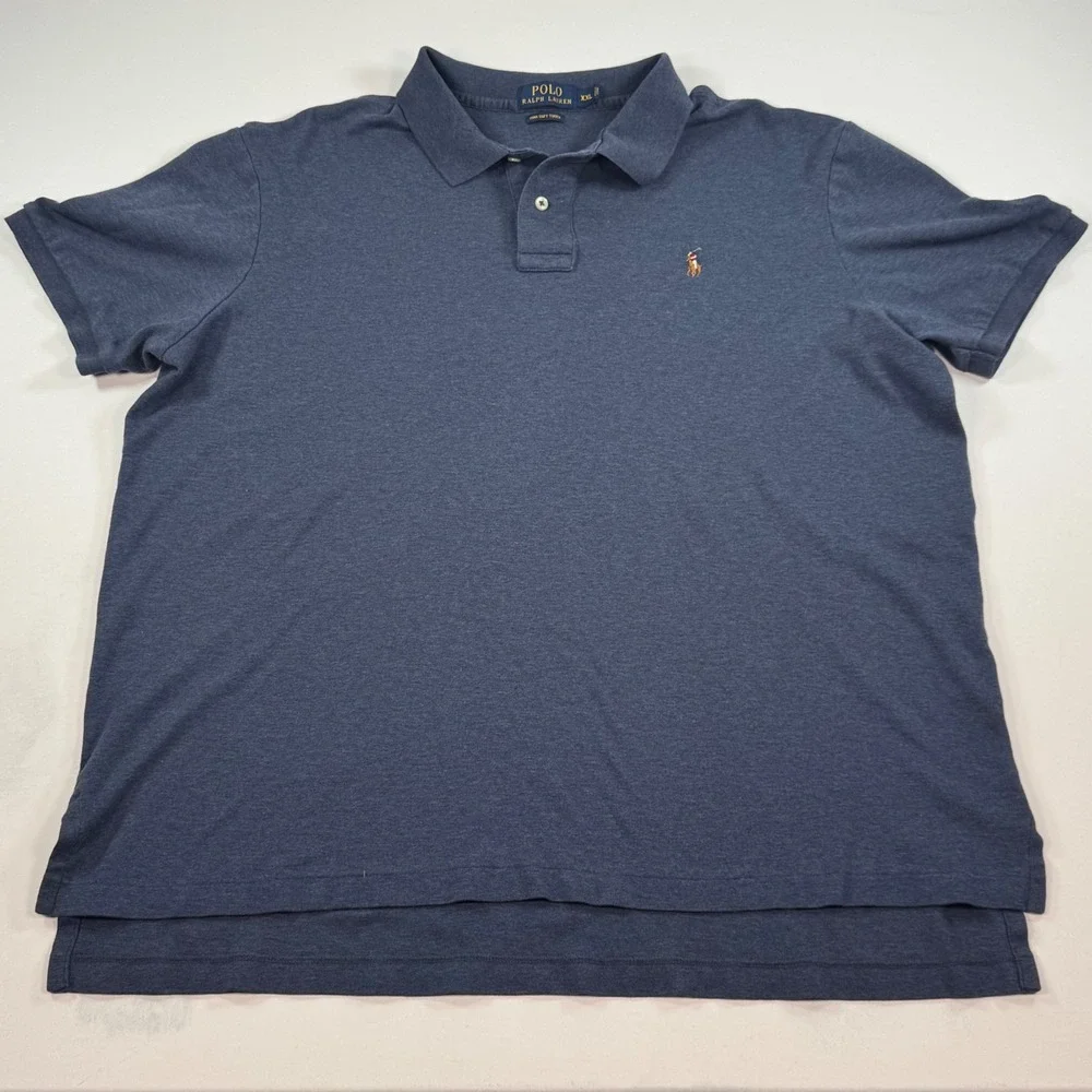 Polo Ralph Lauren Mens XXL Blue Pima Soft Touch Cotton Short Sleeve Polo Shirt
